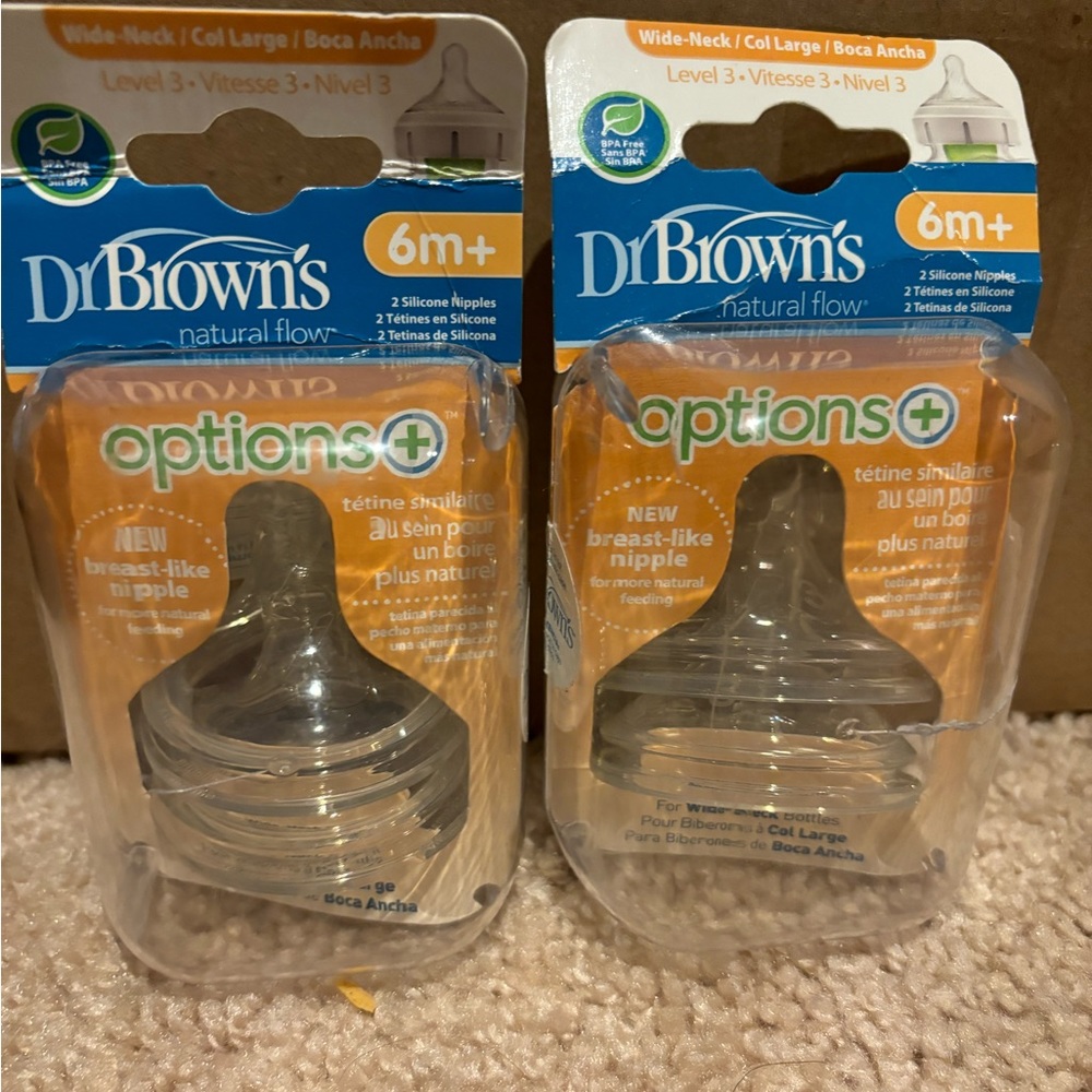 Dr. Brown’s nipple replacement. 2 per pack, 2 packs included. Never used